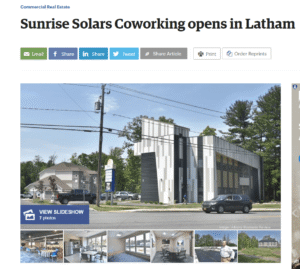 Sunrise Solars Coworking featured in the Albany Business Review