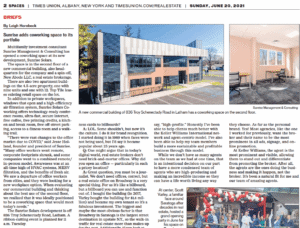 Sunrise Solars Coworking featured in the Times Union Spaces section