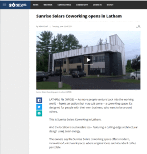 WRGB news segment on Sunrise Solars Coworking